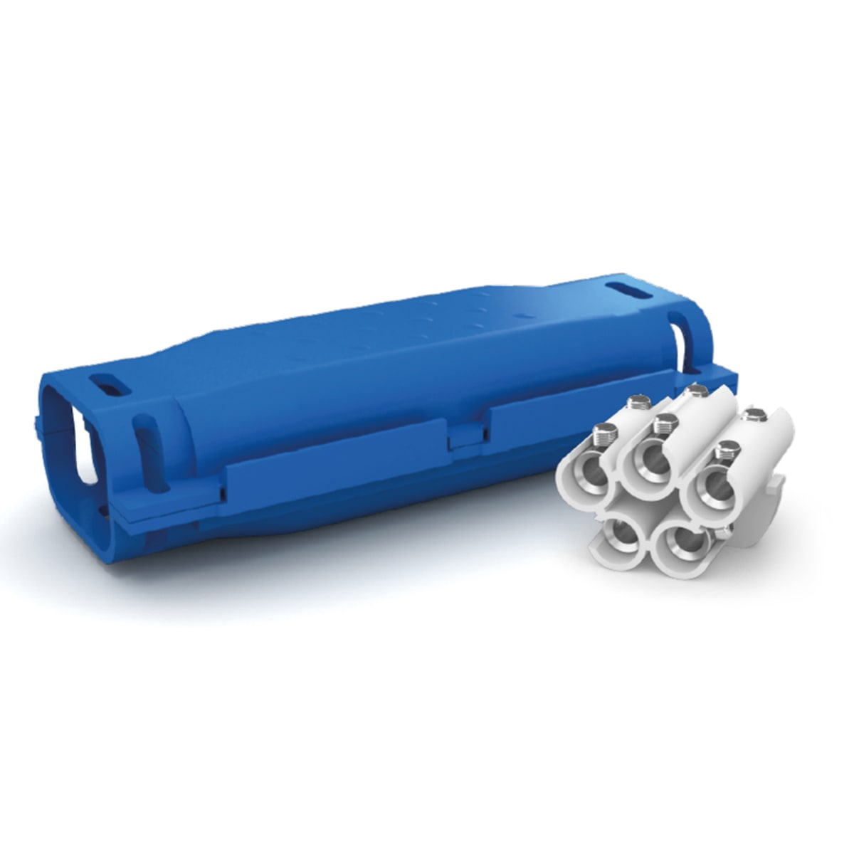 ETELEC - Giunto in linea a isolamento in gel per connessione cavi pentapolari 1,5-6mm2 + morsettiera a vite