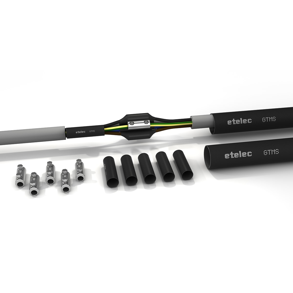 ETELEC - Giunto in linea termorestringente per cavi unipolari 25-50 mm2 con connettori a rottura