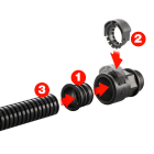 EURO 2000 - RACCORDO FF PA66 METAL NW12 M16 NERO P71616