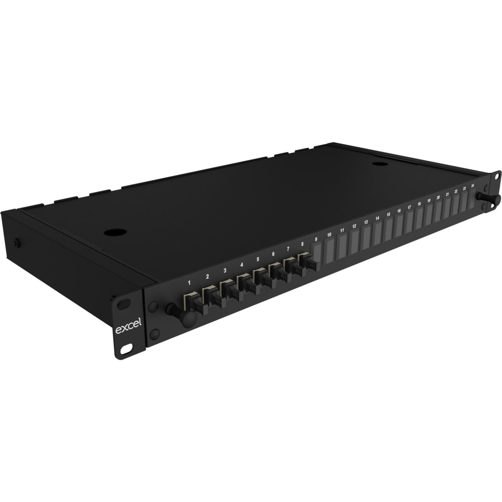 EXCEL - Pannello Patch Multimodo Excel Enbeam a 24 Vie OM2 con 8 Connettori Duplex LC (16 Fibre)
