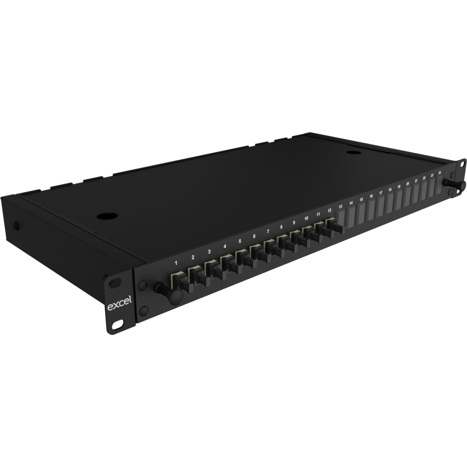 EXCEL NETWORKING SOLUTIONS - Pannello Patch Multimodo Excel Enbeam a 24 Vie OM2 con 12 Connettori Duplex LC (24 Fibre)