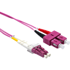 EXCEL - Cavo di Collegamento in Fibra Ottica Excel Enbeam OM4 LC-SC Multimodale 50/125 Duplex LSOH Viola 2 m