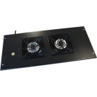 EXCEL NETWORKING SOLUTIONS - Vano per Ventole a 2 Vie Environ, Ventole Incluse, Montato a Soffitto, con Cavo di Alimentazione UK Scollegabile Nero