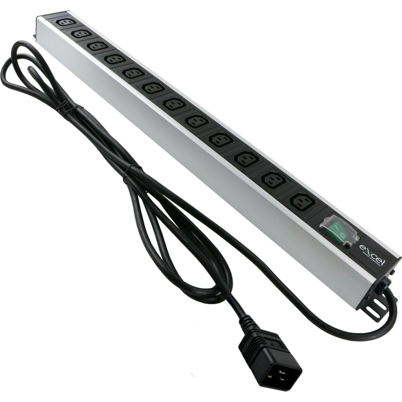 EXCEL - Excel PDU Verticale 12 Vie 12x Presa C13 Passiva 10 A Spina C20 Commutata