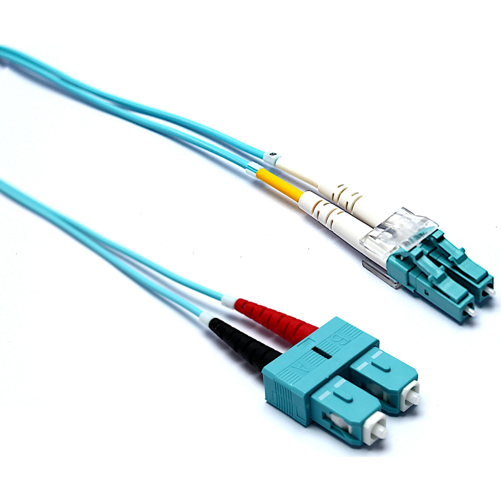 EXCEL - Cavo di Collegamento in Fibra Ottica Excel Enbeam OM3 LC-SC Multimodale 50/125 Duplex LSOH Aqua 1 m