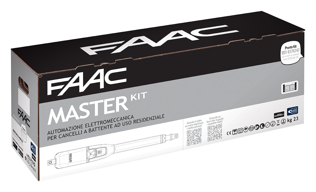FAAC - Master kit 24V SAFE: Attuatore elettromeccanico 415 24V (corsa stelo 300mm) in kit