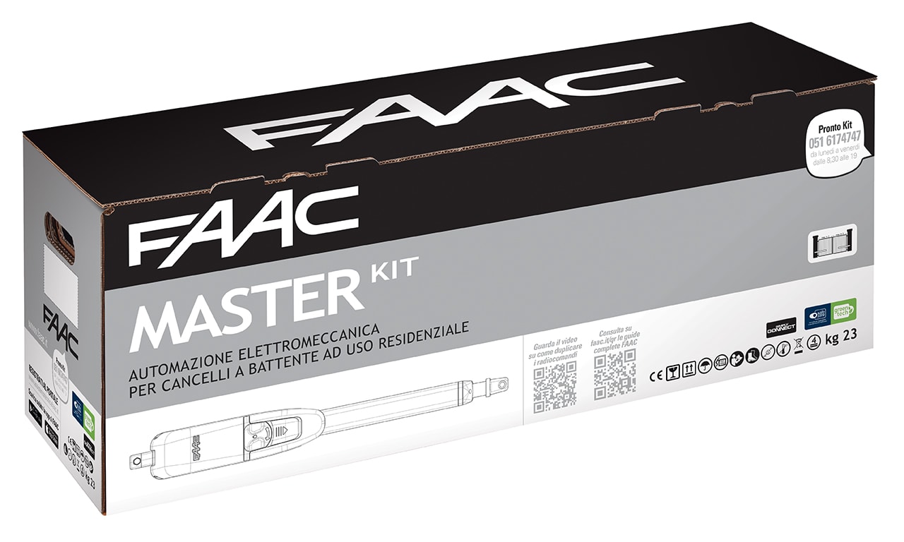 FAAC - Master kit 230V Green: Attuatore elettromeccanico 415 230V (corsa stelo 300mm) in kit 104415445