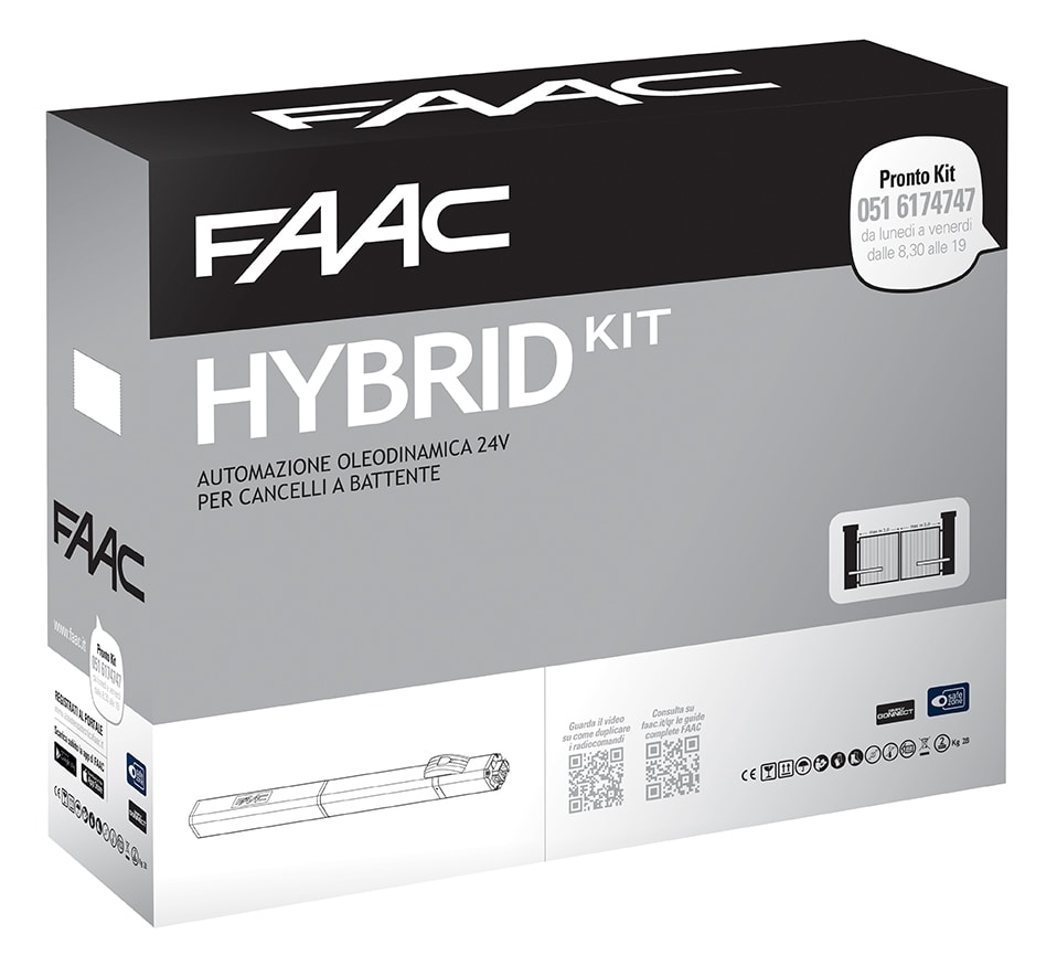 FAAC - HYBRID KIT SAFE: Operatore oleodinamico 24V S450H CBAC in kit