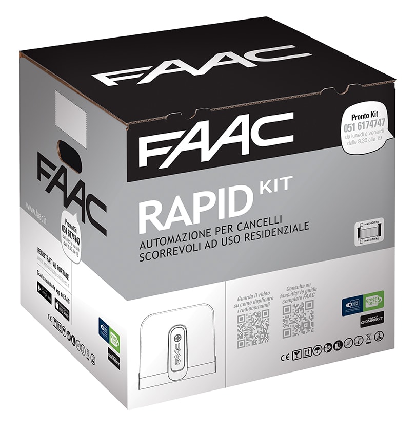 FAAC - Rapid kit: Motoriduttore C720 24V in bassa tensione per uso residenziale