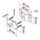 FAAC - KIT STAFFA FORI PASS.+PERNO QUADRO