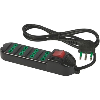 FANTON - Multipresa 1,5m 3G1 S17 4P17/11, con interruttore, colore nero