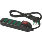 FANTON - Multipresa BIPASSO 1,5m 3G1 spina S17, 4 prese P17/11, con interruttore, colore nero