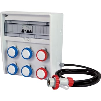 FANTON - Quadro ULISSE 350 ASC IP65 - 6 prese CEE, 2 protezioni, con cavo 4m, 9kW