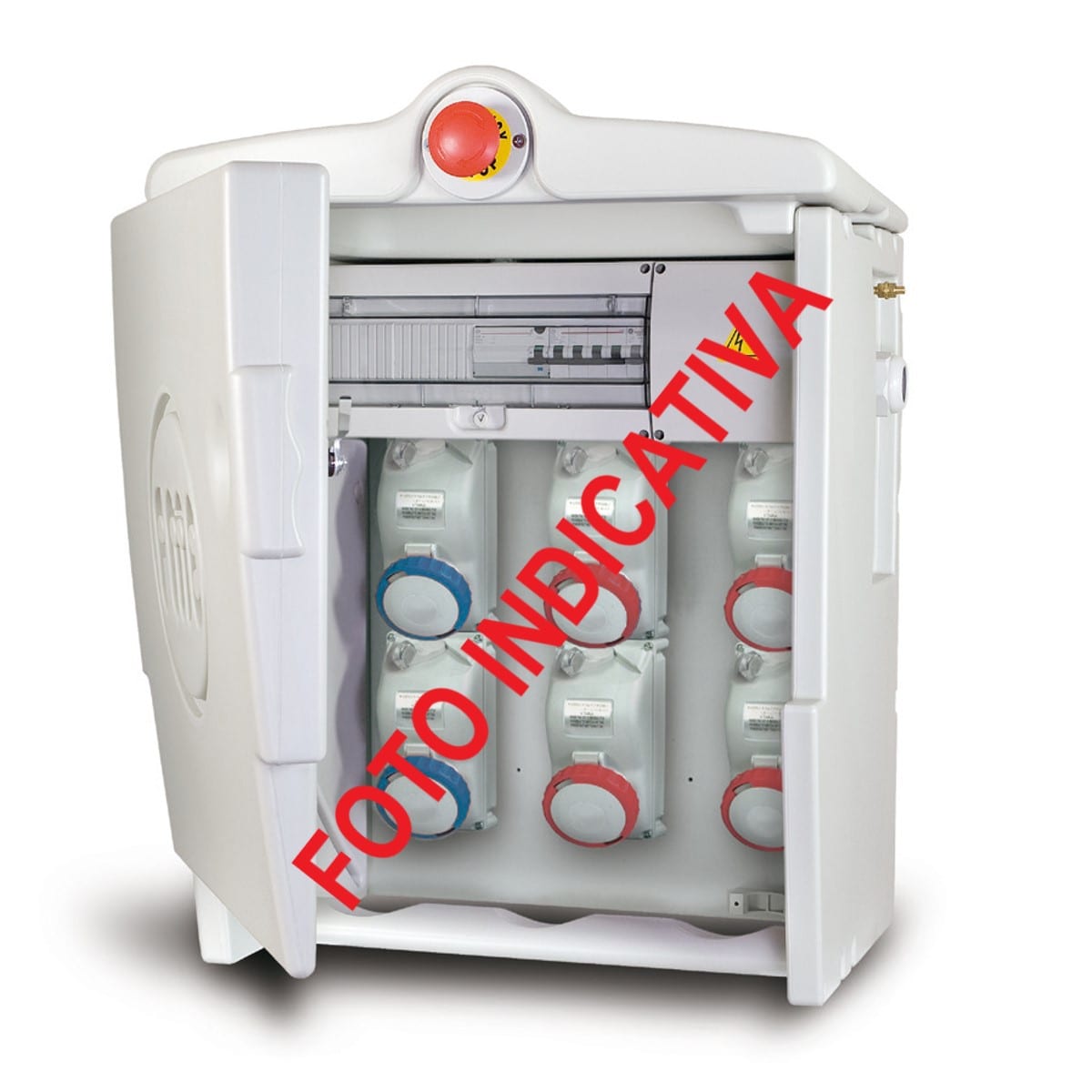 FANTON - Quadro POLIFEMO MIDI ASC IP55 IP55 - 4 prese, 2 protezioni, con morsettiera, emergenza, 18kW