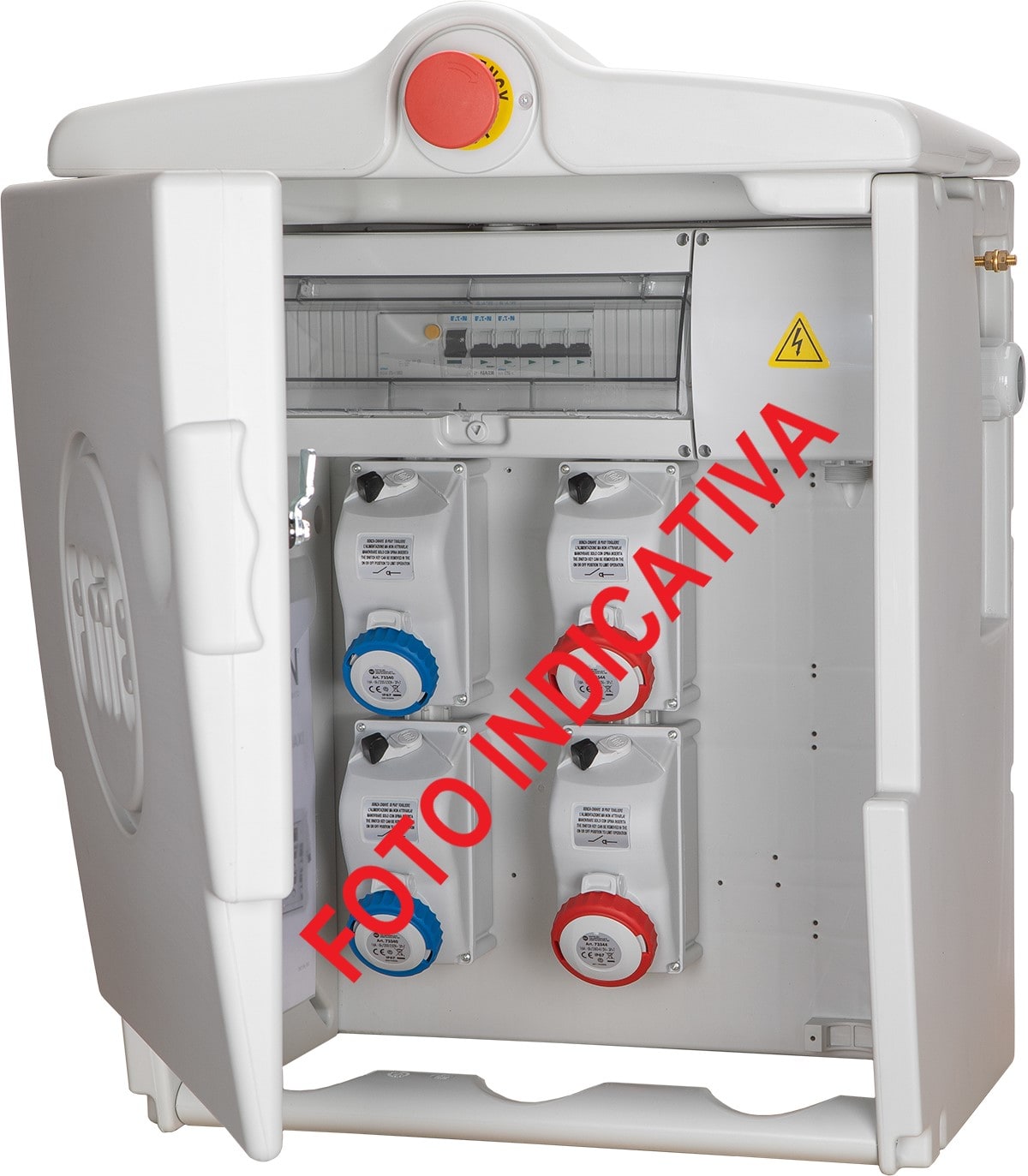 FANTON - Quadro POLIFEMO MIDI ASC IP55 - 4 prese, 2 protezioni, con morsettiera, emergenza, 9kW