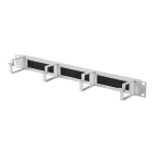 FANTON - Pannello asolato 19" 1U 4 anelli+spazzola, colore grigio
