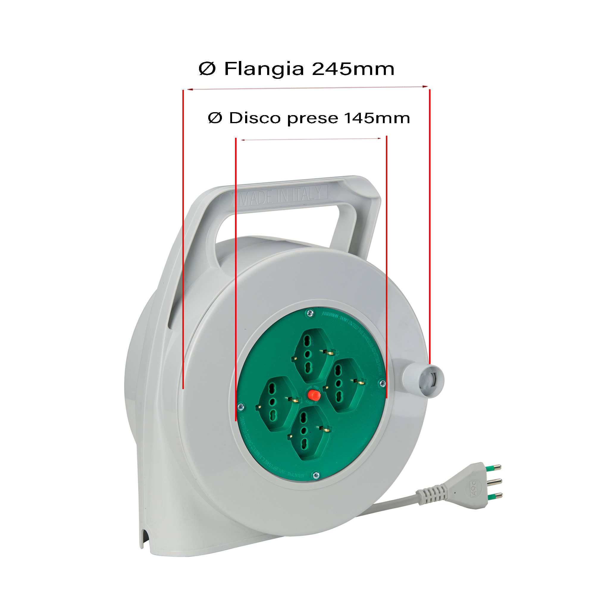 FANTON - Avvolgicavo 20m 3G1,5 S17 4P40, con disgiuntore