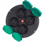 FANTON - Disco Ø145/205, 4 prese std.tedesco IP44, con disgiuntore, colore nero