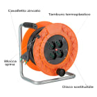 FANTON - Avvolgicavo 50m 3G1,5 S17 4P40, con disgiuntore