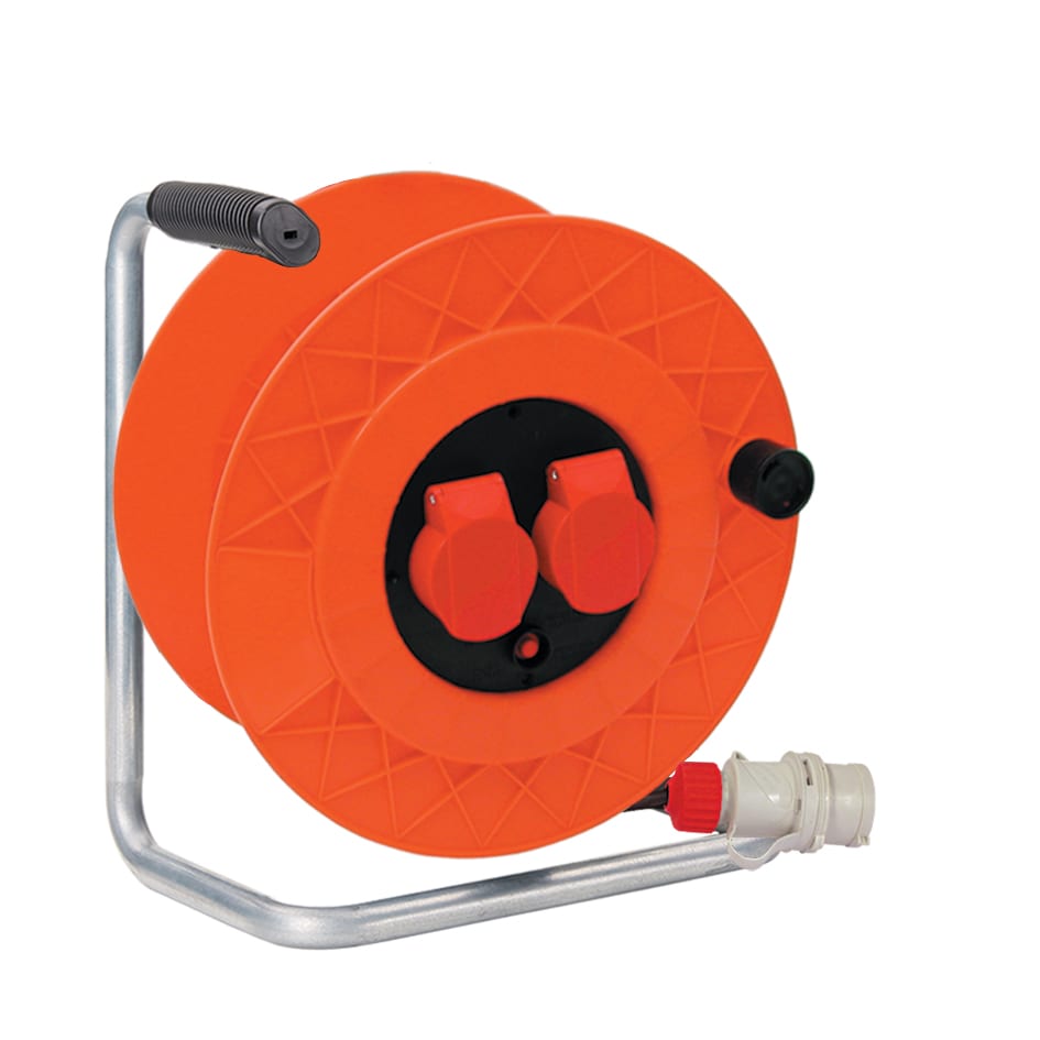 FANTON - Avvolgicavo 30m 4G2,5 H07RN-F, 2 prese CEE, con disgiuntore, IP44