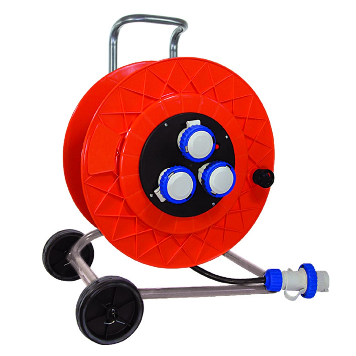 FANTON - Avvolgicavo 50m 3G2,5 H07RN-F, 3 prese CEE, con disgiuntore, IP55