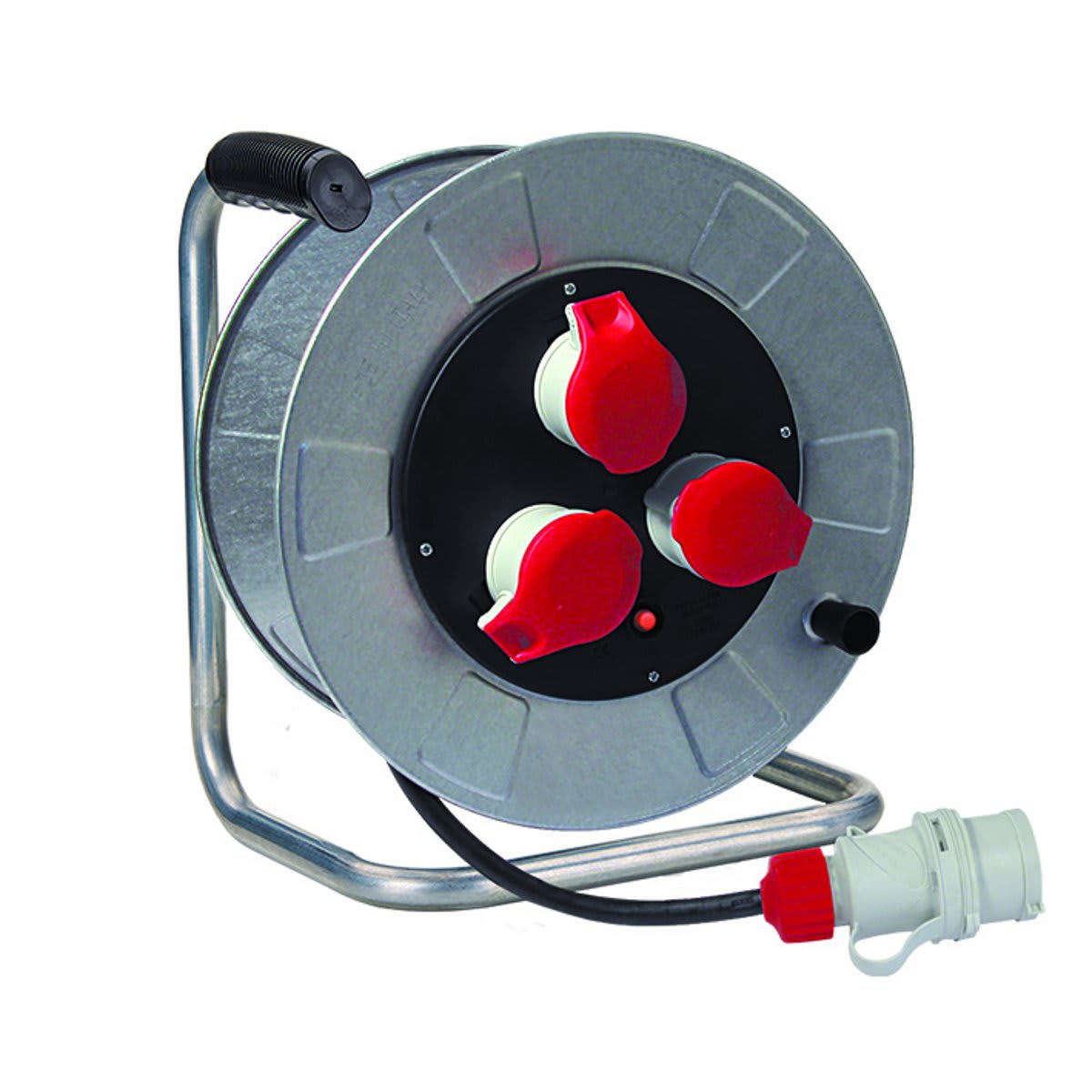 FANTON - Avvolgicavo 30m 4G2,5 H07RN-F, 3 prese CEE, con disgiuntore, IP44, zincato