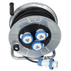 FANTON - Avvolgicavo 30m 3G2,5 H07RN-F, 3 prese CEE, con disgiuntore, IP55, zincato
