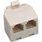 FANTON - Spina/presa 2 linee in 1 plug RJ11, colore avorio