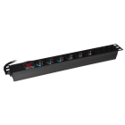 FANTON - Barra 1,8m 3G1,5 S17 6P40+3PC13, con interruttore, colore nero