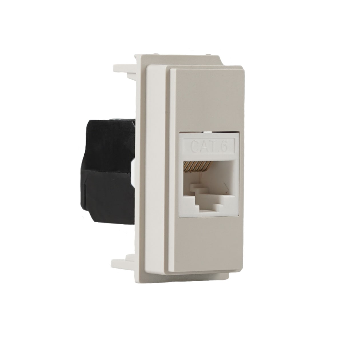 FANTON - Kit presa RJ45 cat.6 UTP 180° con adattatore 23961, colore sabbia