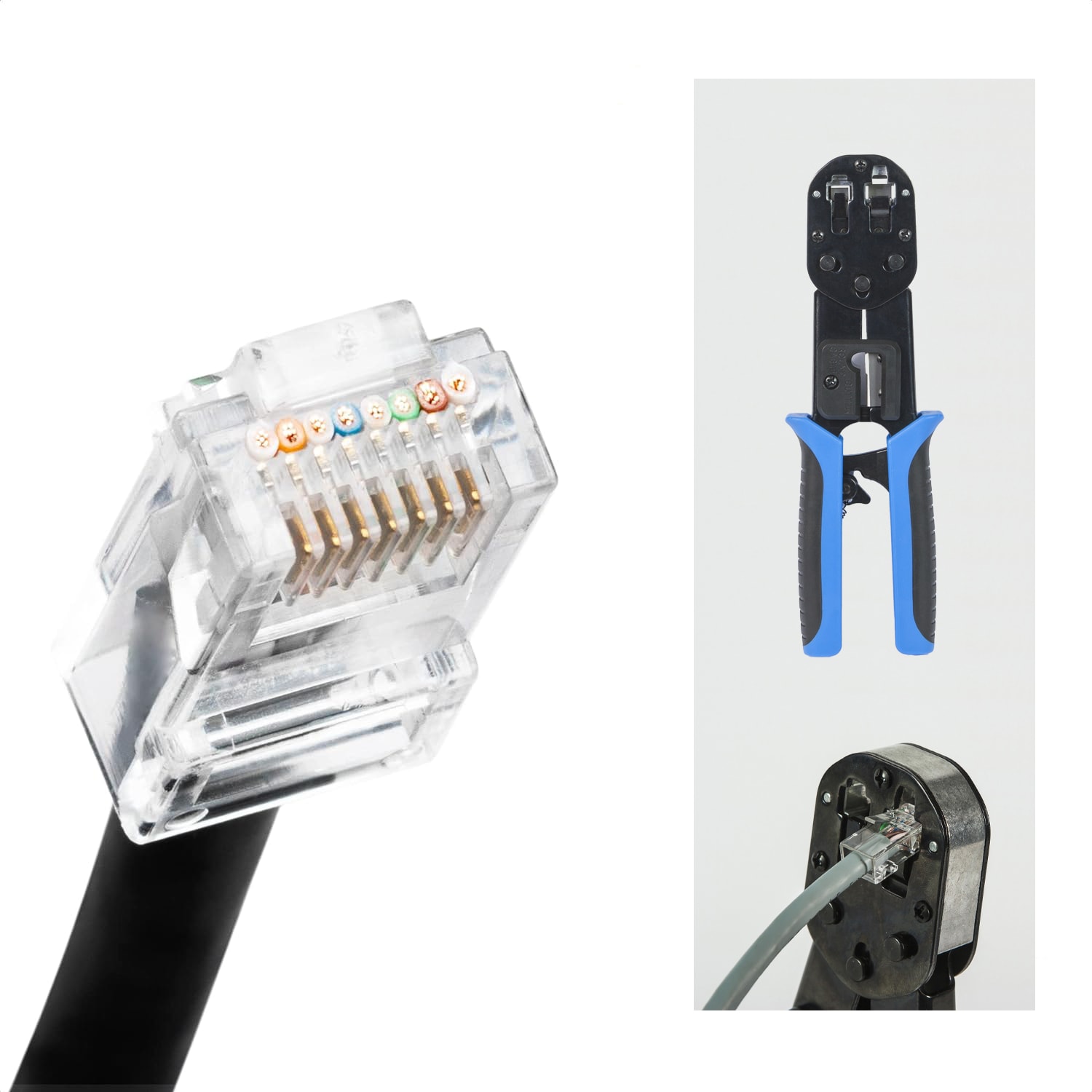 FANTON - Spina RJ45 cat.5e UTP passante, trasparente