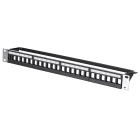 FANTON - Pannello 19" 1U FTP RJ 24p p.130mm vuoto, colore nero