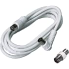 FANTON - Prolunga lineare 2m TV, spina diritta e presa a squadra Ø9,5mm, colore bianco