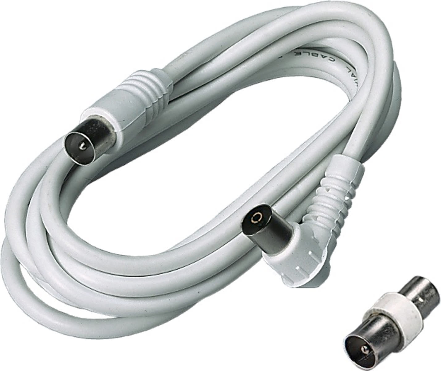 FANTON - Prolunga lineare 3m TV spina diritta e presa a squadra Ø9,5mm, colore bianco