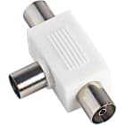 FANTON - Adattatore induttivo schermato da spina Ø9,5mm a 2 prese Ø9,5mm, colore bianco