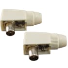 FANTON - Spina TV a squadra Ø9,5mm - confezione 2 pz, colore bianco