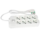 FANTON - Multipresa 1,5m 3G1 S17 4+4P40, con interruttore, colore bianco