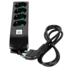 FANTON - Multipresa 1,5m 3G1 S17 4P40, con interruttore, colore nero
