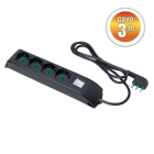 FANTON - Multipresa 3m 3G1 S17 4P40, con interruttore, colore nero