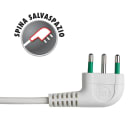 FANTON - Multipresa 1,5m 3G1 S17 3+3P40+2USB-A+C, con interruttore, colore bianco