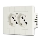 FANTON - Multipresa 2P40 + 1USB-C cablata per scatola 3 moduli OPERA/LNW, colore bianco