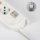 FANTON - Multipresa 1,5m 3G0,75 S11 4P40, con interr.di sovraccarico, colore bianco