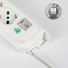 FANTON - Multipresa 1,5m 3G0,75 S11 6P40, con interr.di sovraccarico, ECO RELIFE, colore bianco