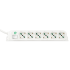 FANTON - Multipresa 1,5m 3G1 S17 6P40, con interruttore, ECO RELIFE, colore bianco