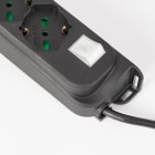 FANTON - Multipresa 1,5m 3G0,75 S11 6P40, con interr.di sovraccarico, colore nero