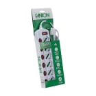 FANTON - Multipresa 1,2m 3G1 S17 6P40, con 6 interruttori prese e interruttore generale, colore bianco