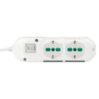 FANTON - Multipresa 1,5m 3G0,75 S11 2P40+4P17/11, con interr.di sovraccarico, colore bianco