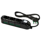 FANTON - Multipresa 1,5m 3G1 S17 3P40+6P17/11, con interruttore, colore nero