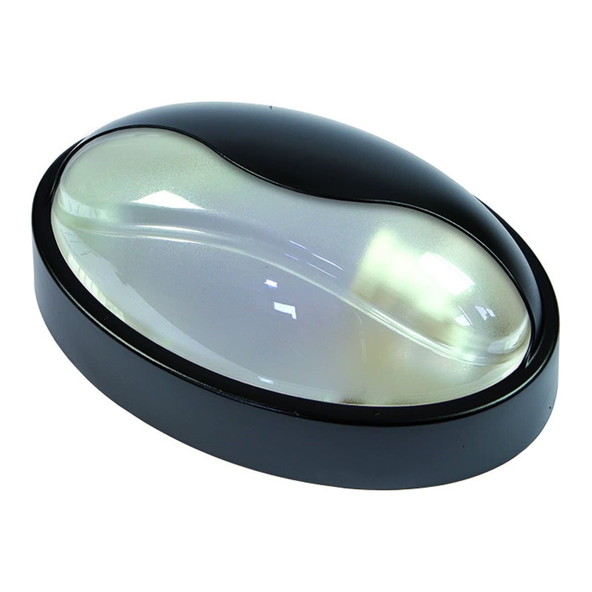 FANTON - Plafoniera MAXI ovale 100W E27 IP65 con palpebra, colore nero