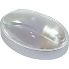 FANTON - Plafoniera MAXI ovale 100W E27 IP65 con anello, colore argento metallizzato